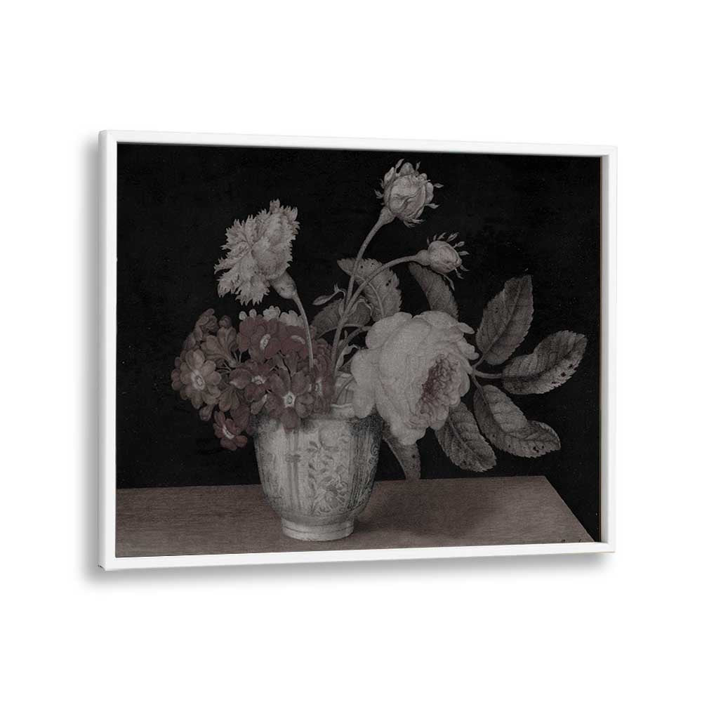 Haunted Hyacinth Holder Gothic Wall Art Prints in White Plain Frame