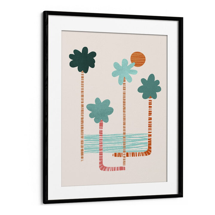 Hawaii Sketch Series by Kristian Gallagher Wall Art Prints in Black Frame With Mount