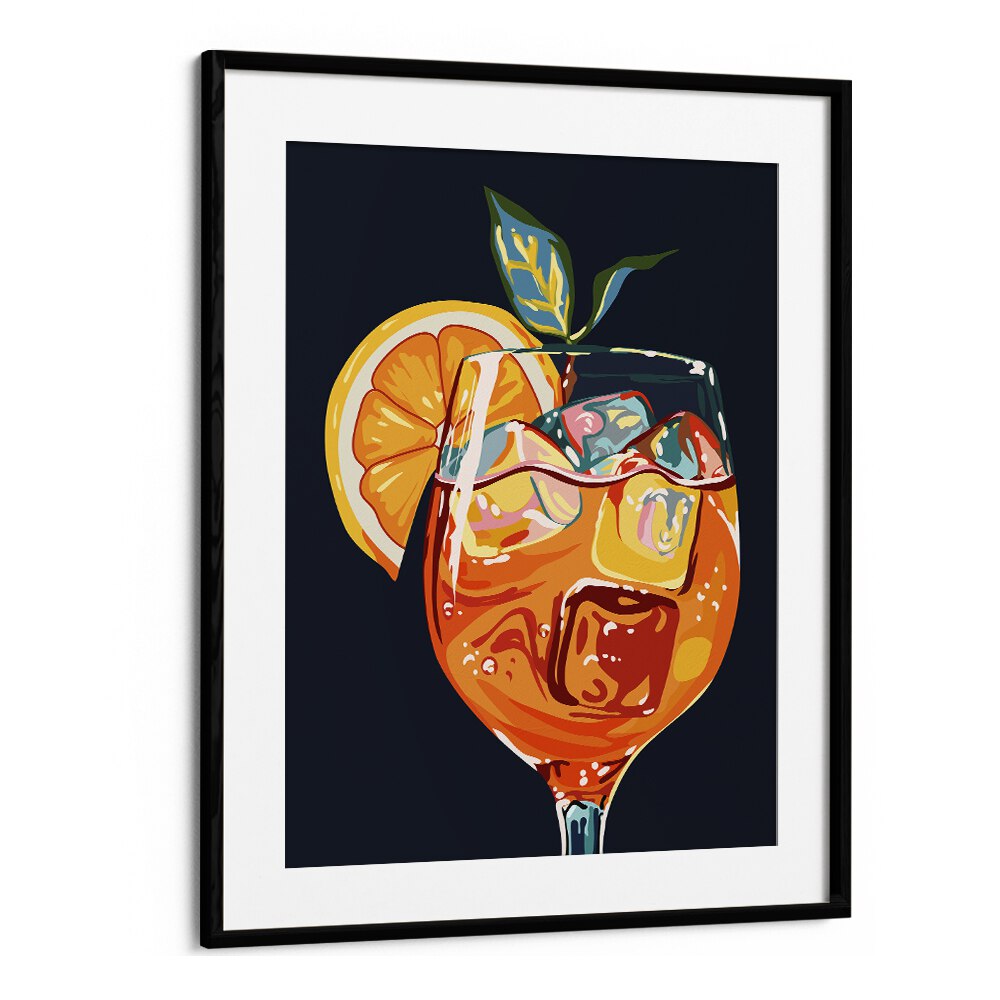 Hawaiian Cocktail By Uma Gokhale Bar and Cafe Poster in Black Frame With Mount