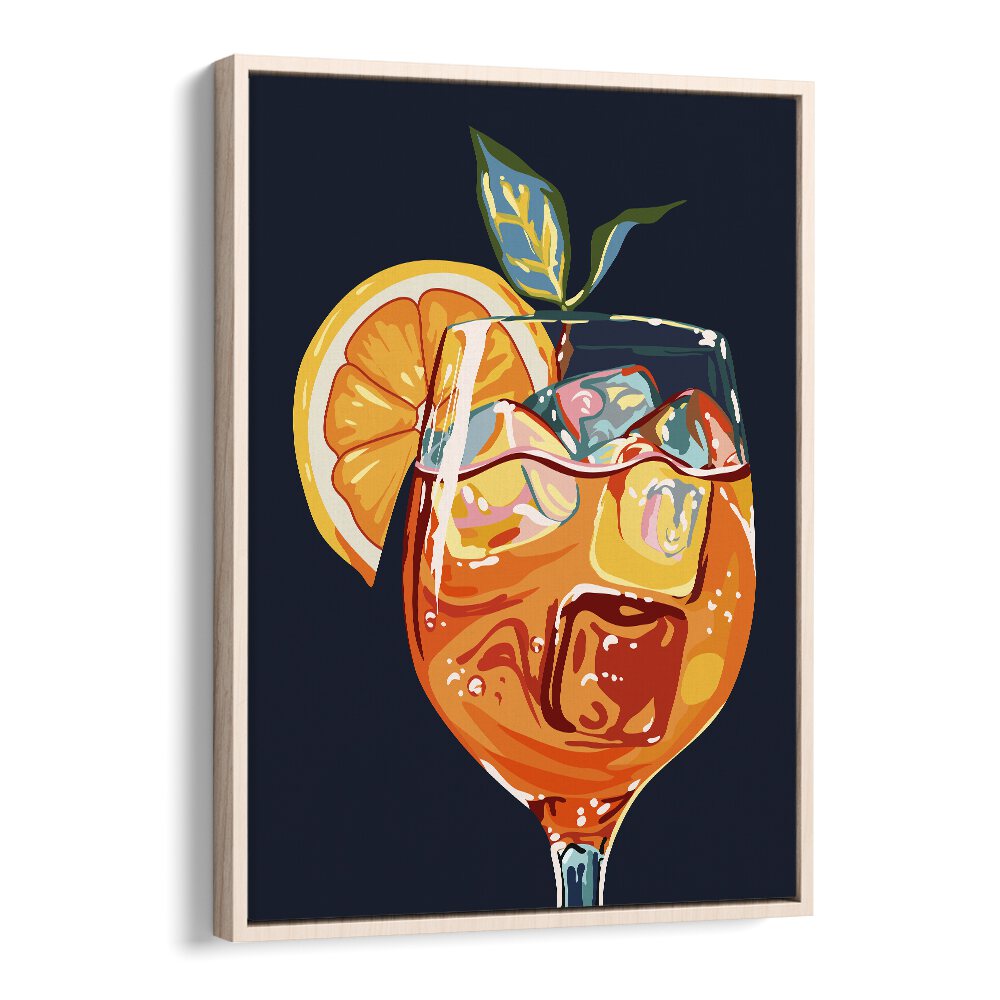 Hawaiian Cocktail By Uma Gokhale Bar and Cafe Poster in Oak Wood Floater Frame