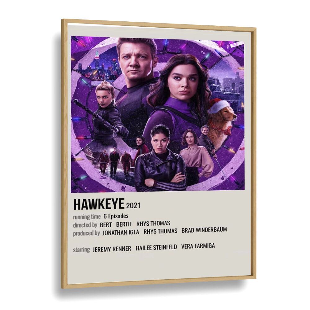 Hawkeye Movie Posters in Oak Wood Plain Frame