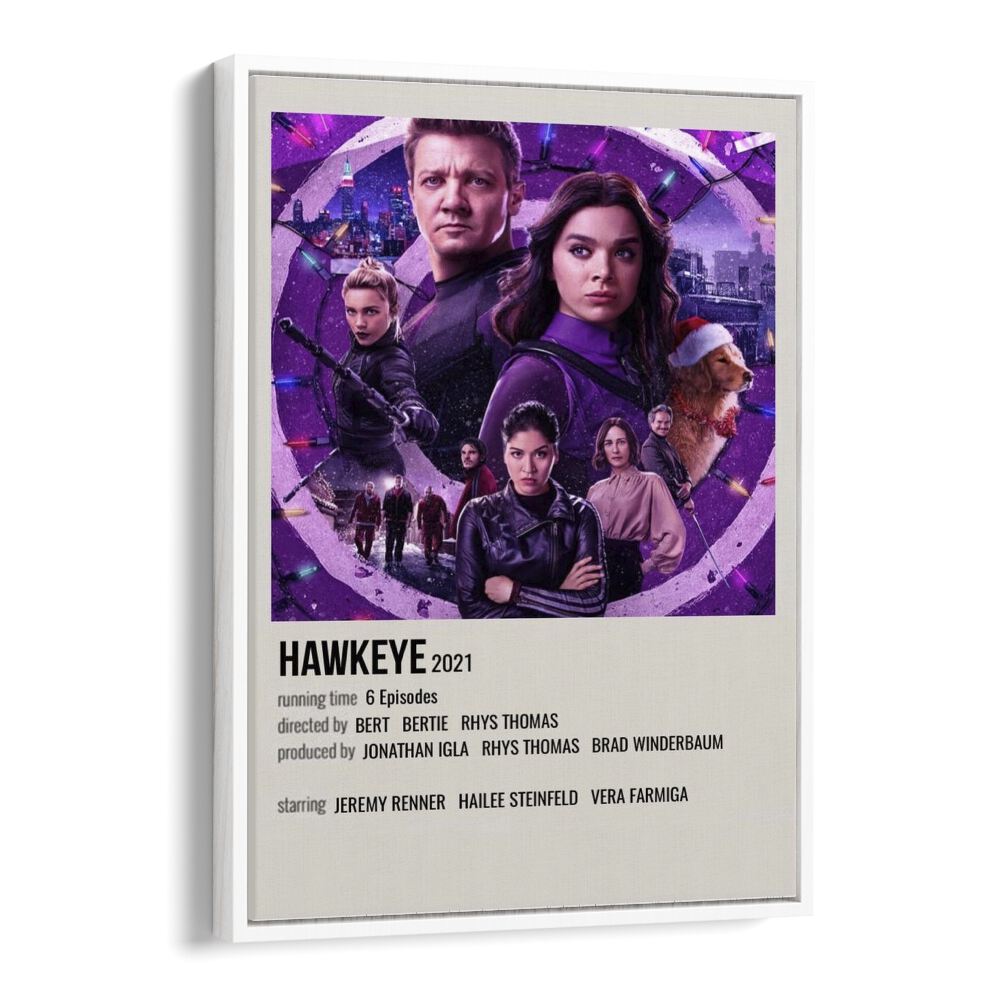 Hawkeye Movie Posters in White Floater Frame