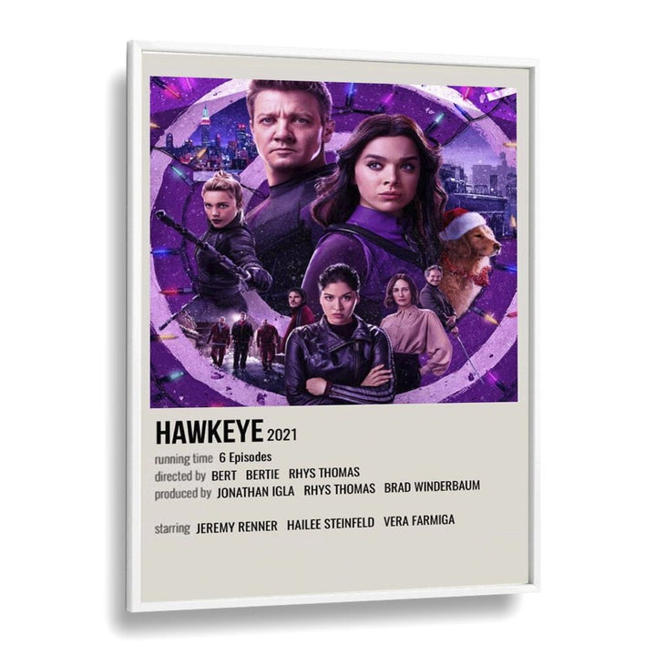 Hawkeye Movie Posters in White Plain Frame