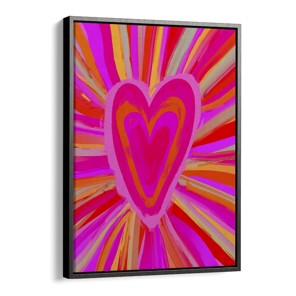 Heart Illusion by Treechild Art Prints in Black Floater Frame