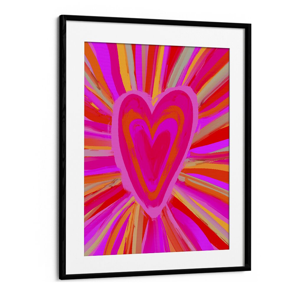 Heart Illusion by Treechild Art Prints in Black Frame With Mount