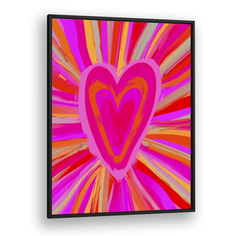 Heart Illusion by Treechild Art Prints in Black Plain Frame