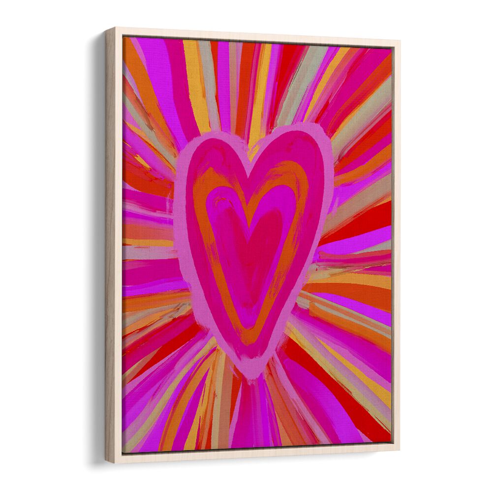 Heart Illusion by Treechild Art Prints in Oak Wood Floater Frame