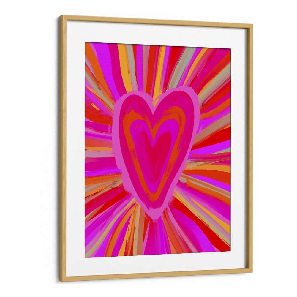 Heart Illusion by Treechild Art Prints in Oak Wood Frame With Mount