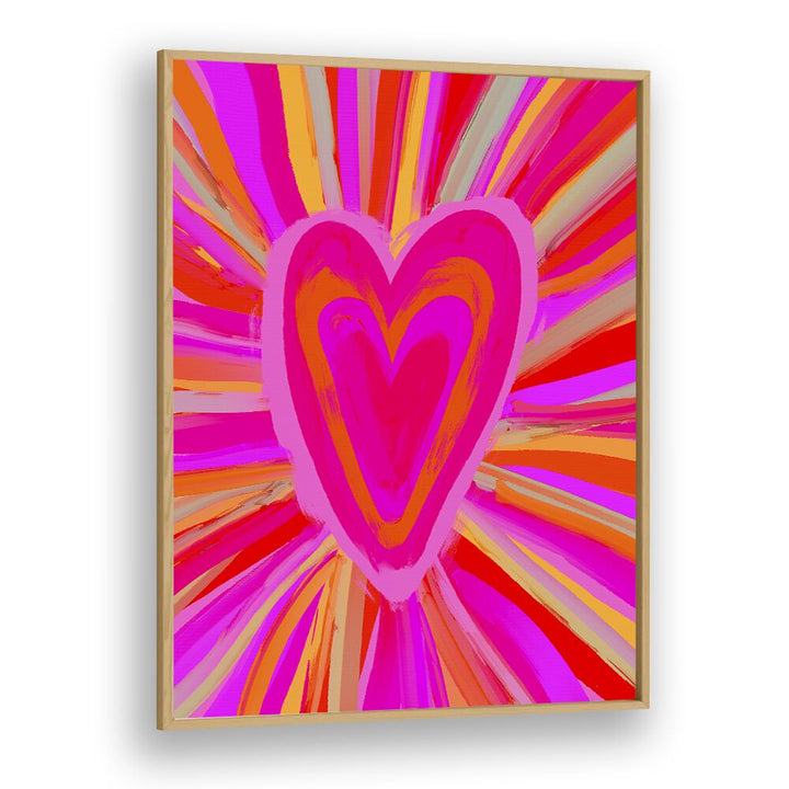 Heart Illusion by Treechild Art Prints in Oak Wood Plain Frame