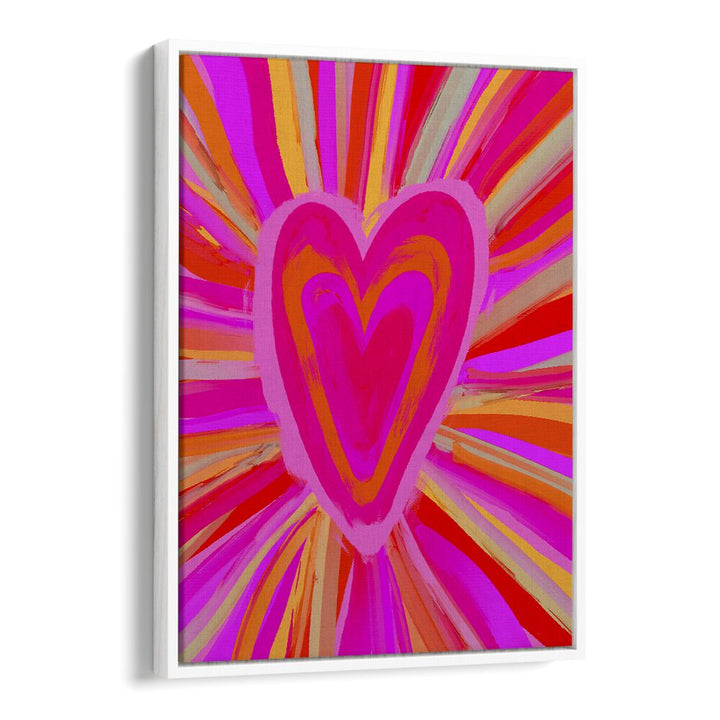 Heart Illusion by Treechild Art Prints in White Floater Frame