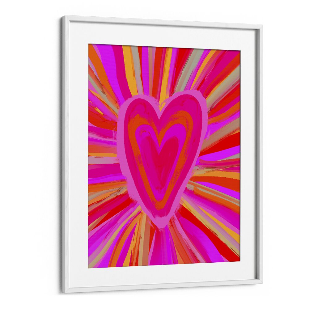 Heart Illusion by Treechild Art Prints in White Frame With Mount