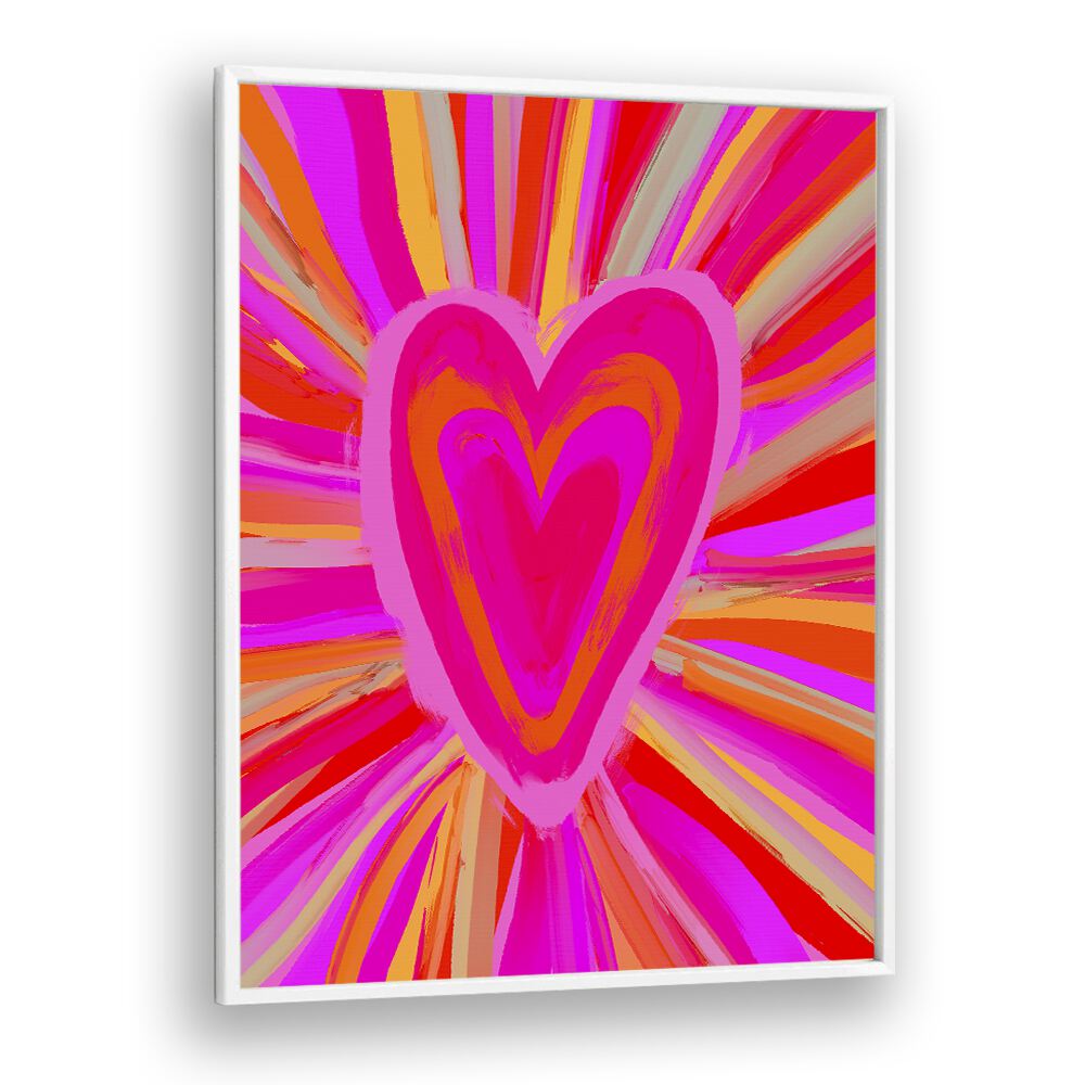 Heart Illusion by Treechild Art Prints in White Plain Frame