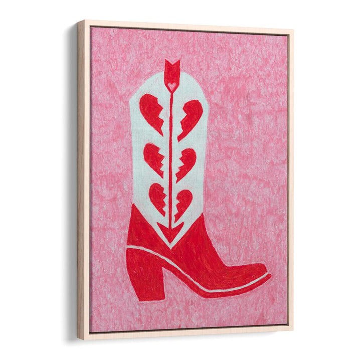 Heartbreak Heels Fashion Paintings Fashion Posters in Oak Wood Floater Frame