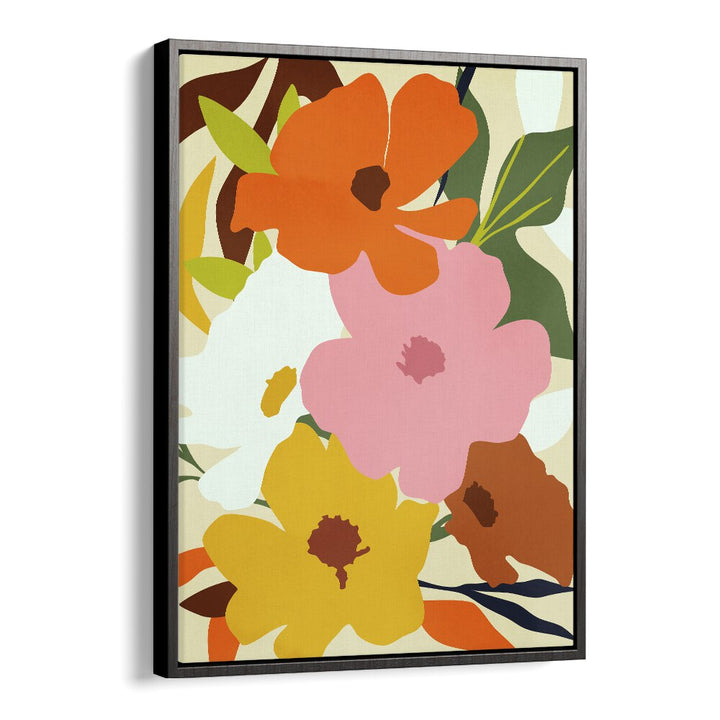 Hello Spring By Uma Gokhale Botanical Art Prints in Black Floater Frame