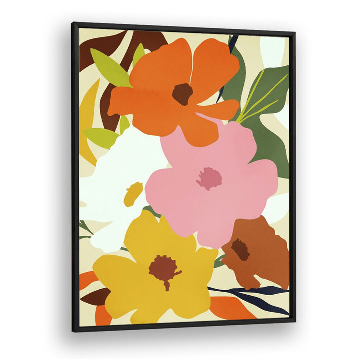 Hello Spring By Uma Gokhale Botanical Art Prints in Black Plain Frame