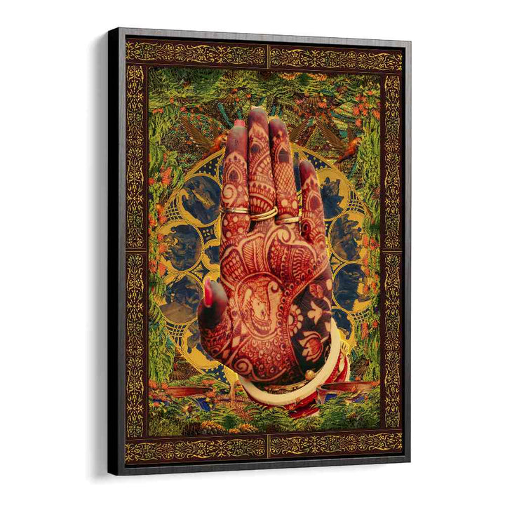 Henna Hand By Cosmo Zach Surreal Art Prints Surrealism in Black Floater Frame