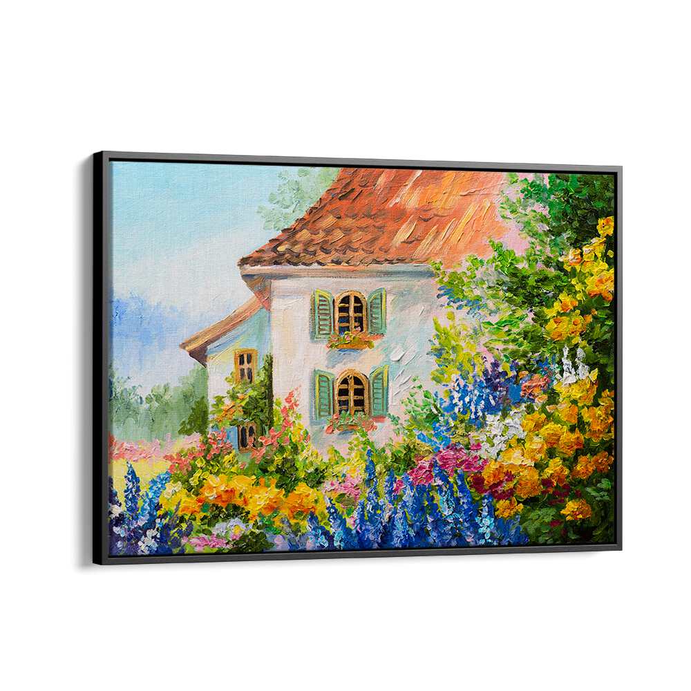 Heritage Homesteads Vintage European Paintings in Black Floater Frame