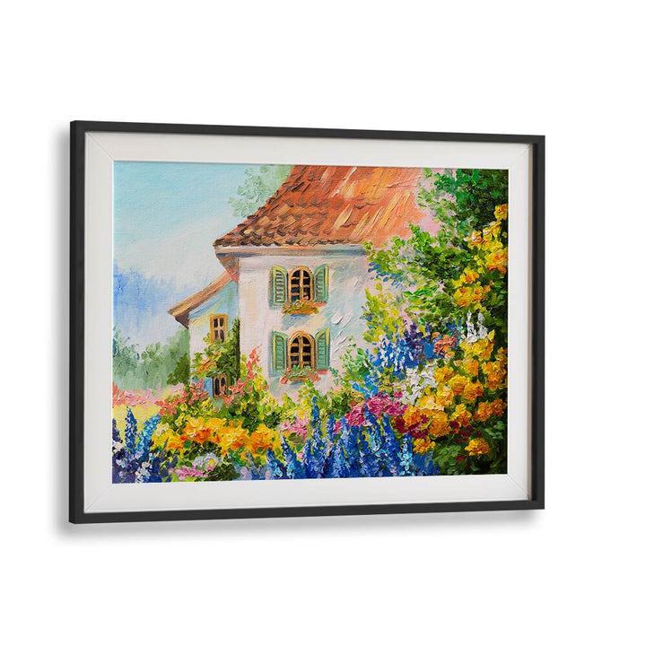 Heritage Homesteads Vintage European Paintings in Black Frame With Mount