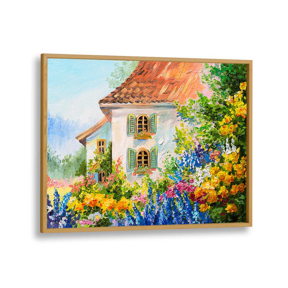 Heritage Homesteads Vintage European Paintings in Oak Wood Plain Frame