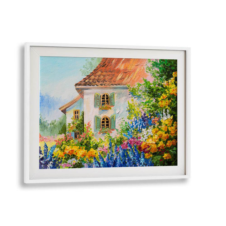 Heritage Homesteads Vintage European Paintings in White Frame With Mount