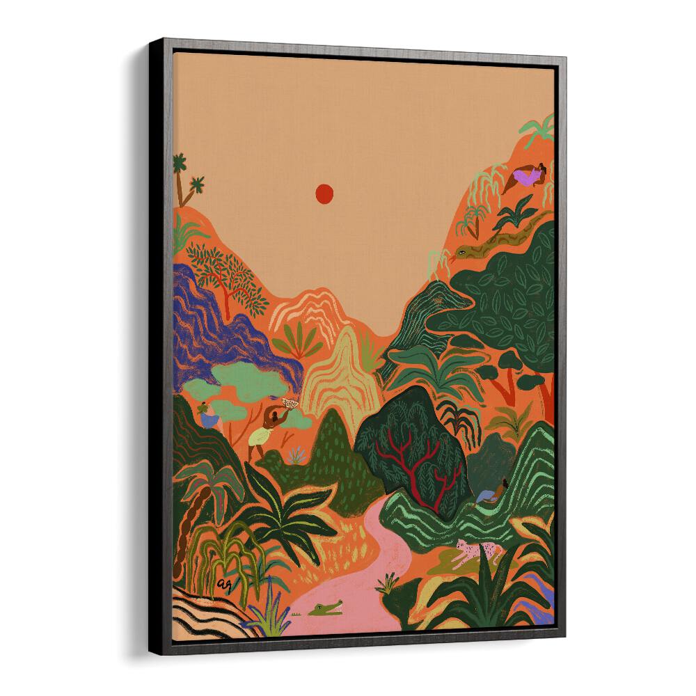 Hidden Paradise II By Arty Guava Wall Art Prints in Black Floater Frame