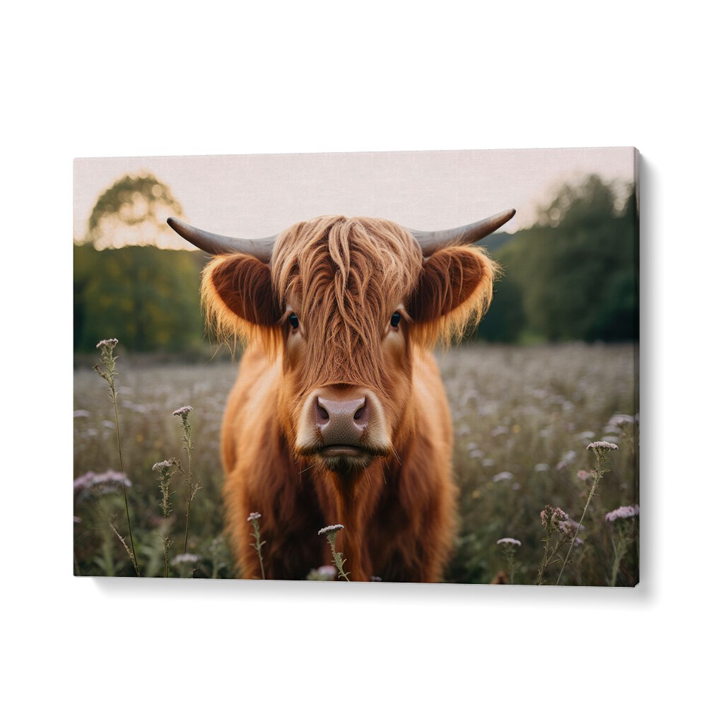 Highland Cow By Treechild Wildlife Art Prints in Gallery Wrap