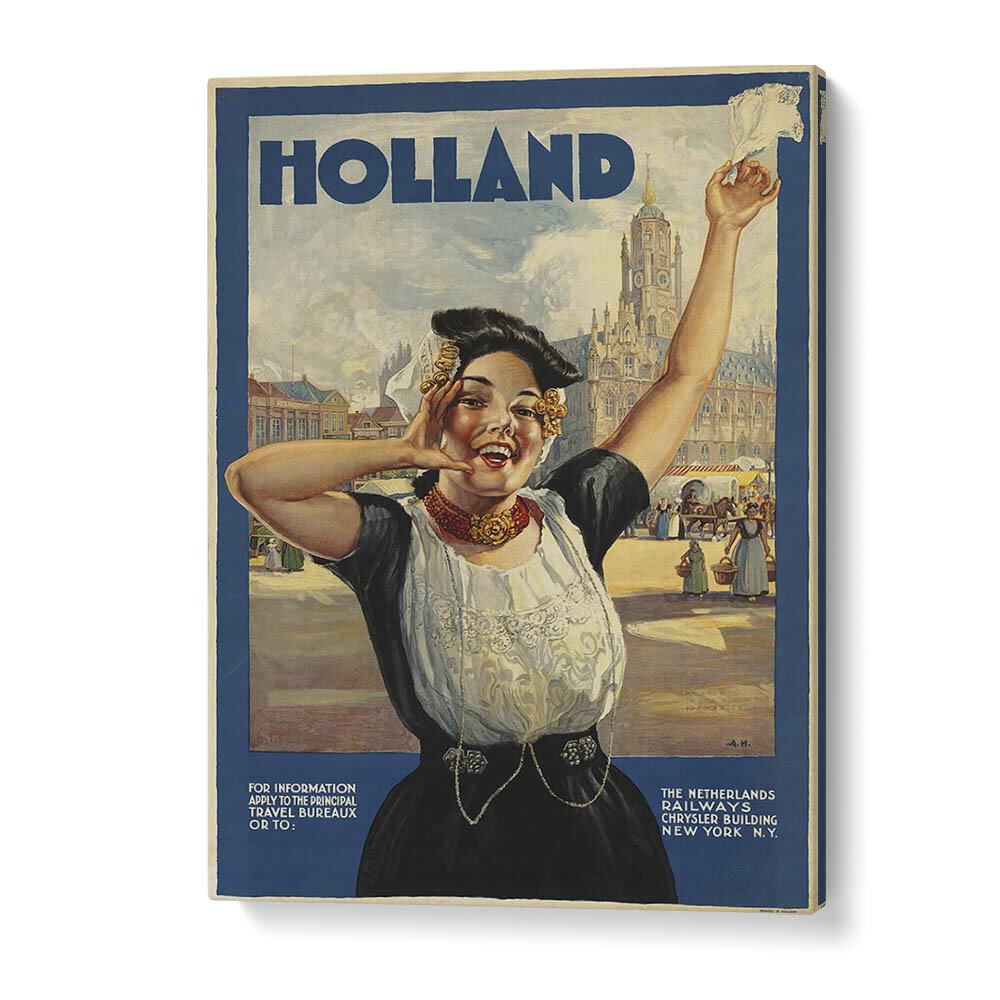 Holland Retro Vintage Travel Vintage Travel Posters in Gallery Wrap