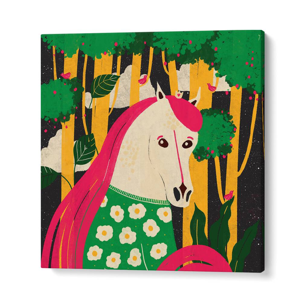 Horse Animal Trilogy by Shriya Bhattacharya Kids Room Art in Gallery Wrap