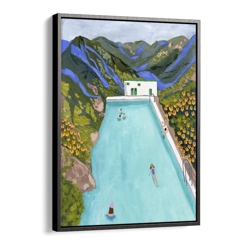 Hotsprings By Sarah Gesek Landscape Art Prints in Black Floater Frame