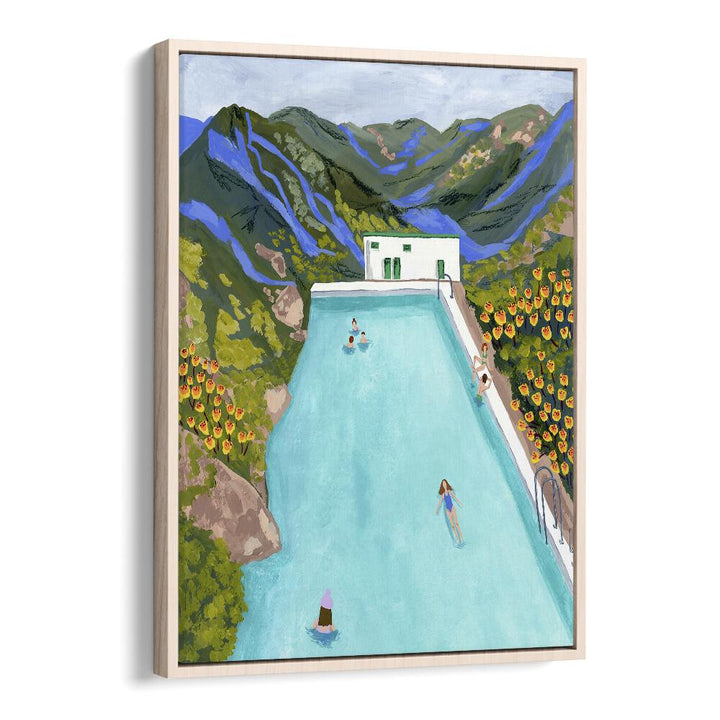 Hotsprings By Sarah Gesek Landscape Art Prints in Oak Wood Floater Frame