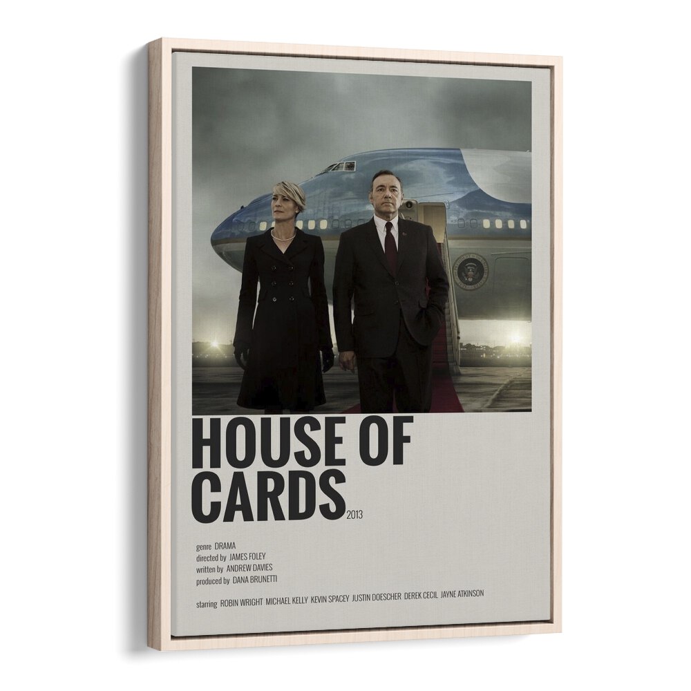 House Of Cards Movie Posters in Oak Wood Floater Frame