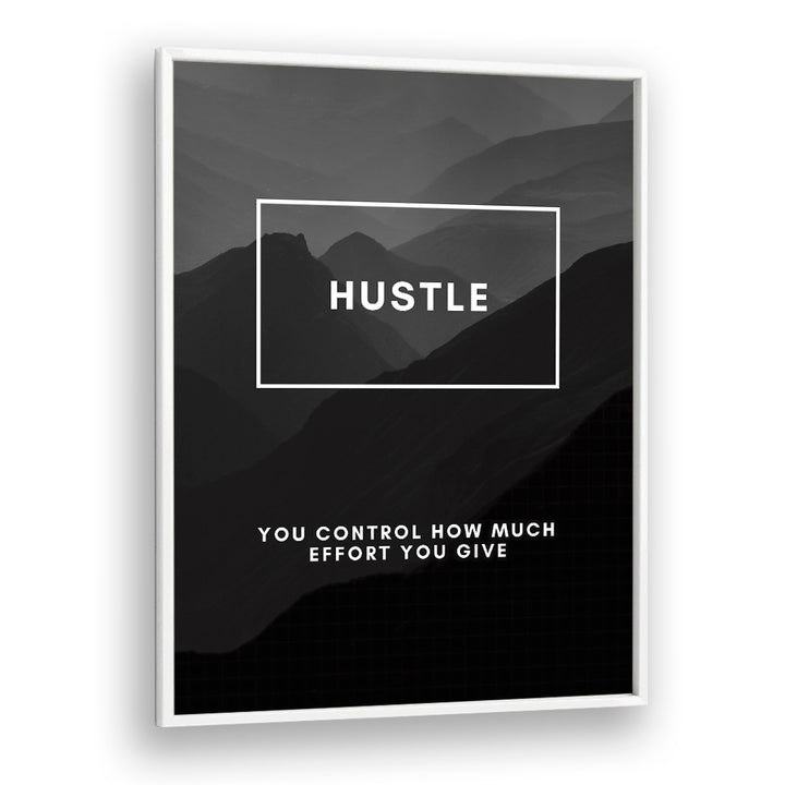 HUSTLE III, QUOTES poster in a white frame, perfect for inspiring motivation in your space.