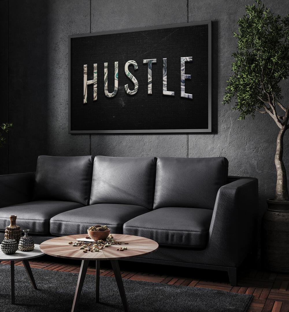 Stylish HUSTLE, QUOTES poster adds inspiration to your decor, perfect for ambitious spaces and motivated minds.