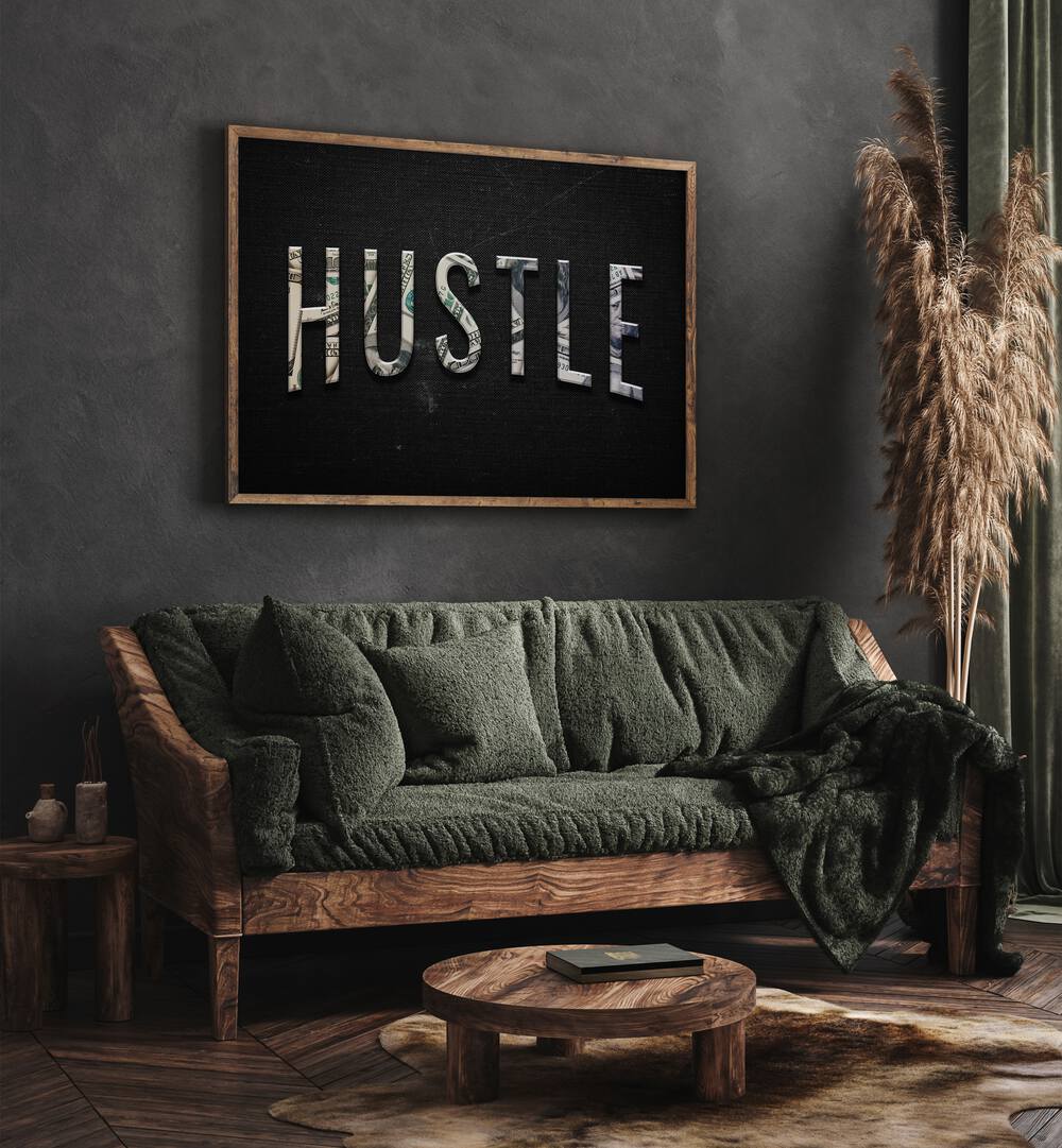 Elevate your decor with HUSTLE, QUOTES typography posters, perfect for inspired spaces.