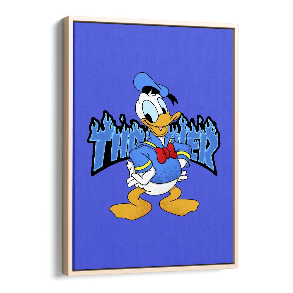 Hype Beast Comic Wall Art Comic Posters in Oak Wood Floater Frame