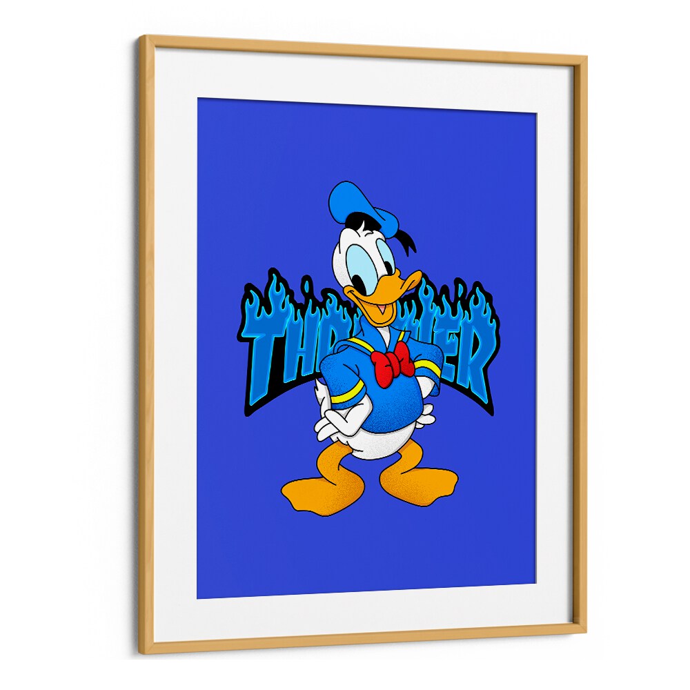 Hype Beast Comic Wall Art Comic Posters in Oak Wood Frame With Mount