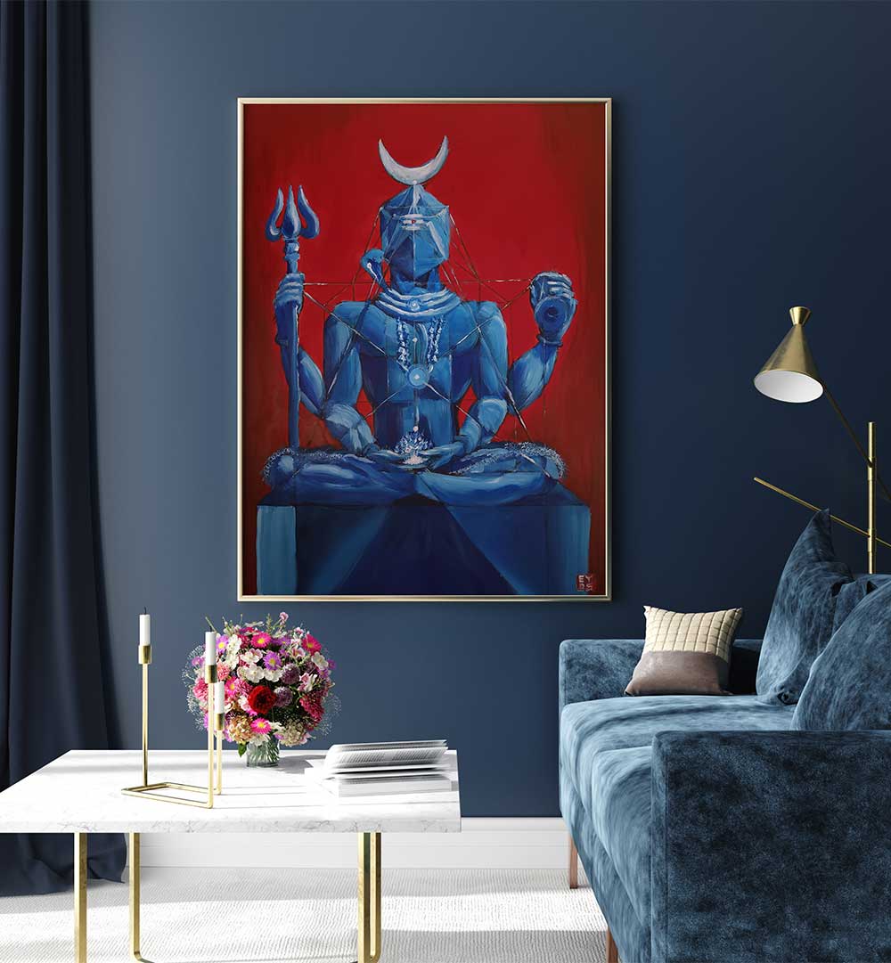 I AM E SHIVA , INDIAN ART PAINTINGS