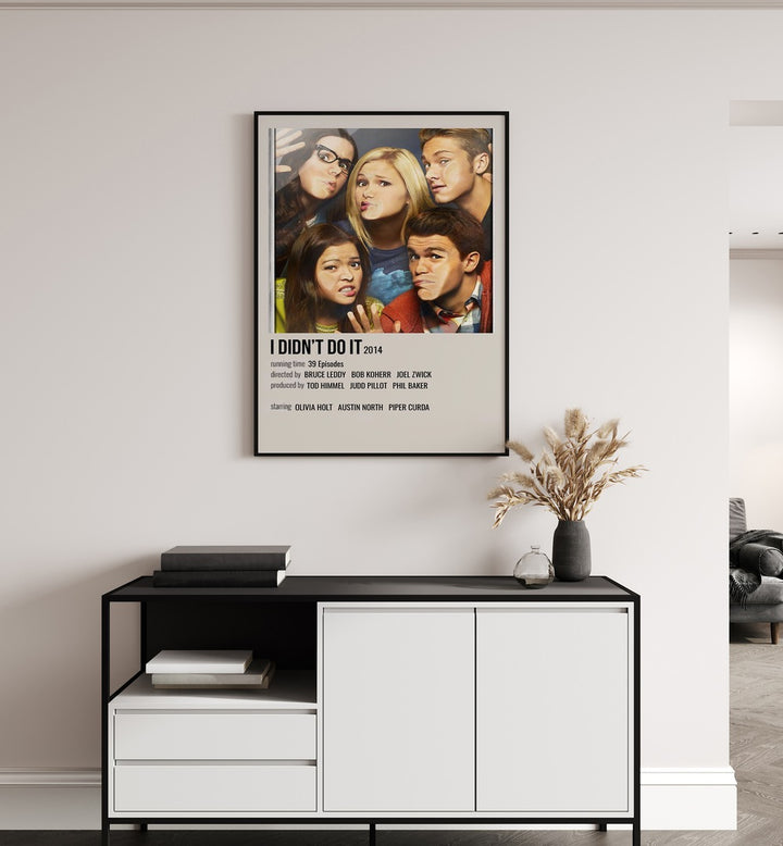 I DIDNT DO IT 2014 MOVIE POSTERS in Black Plain Frame hanging on wall above study table
