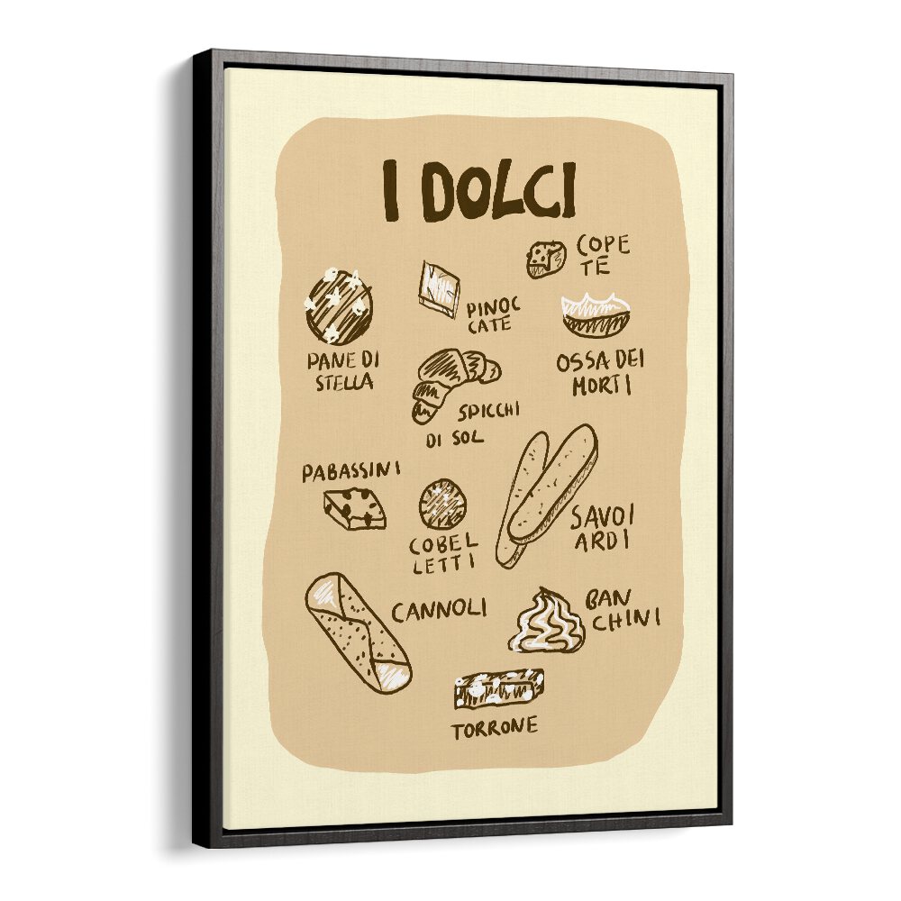 I Dolci by Studio Dolci Kitchen Art Prints in Black Floater Frame