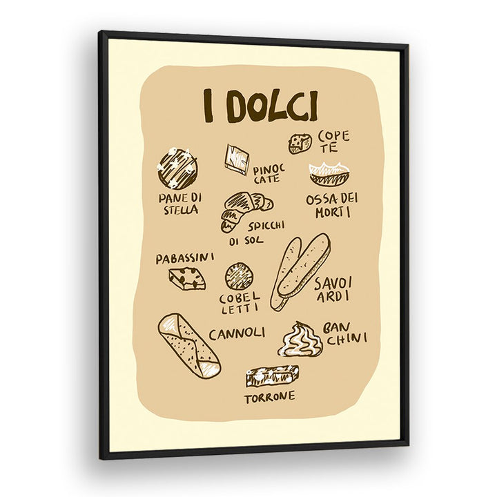 I Dolci by Studio Dolci Kitchen Art Prints in Black Plain Frame