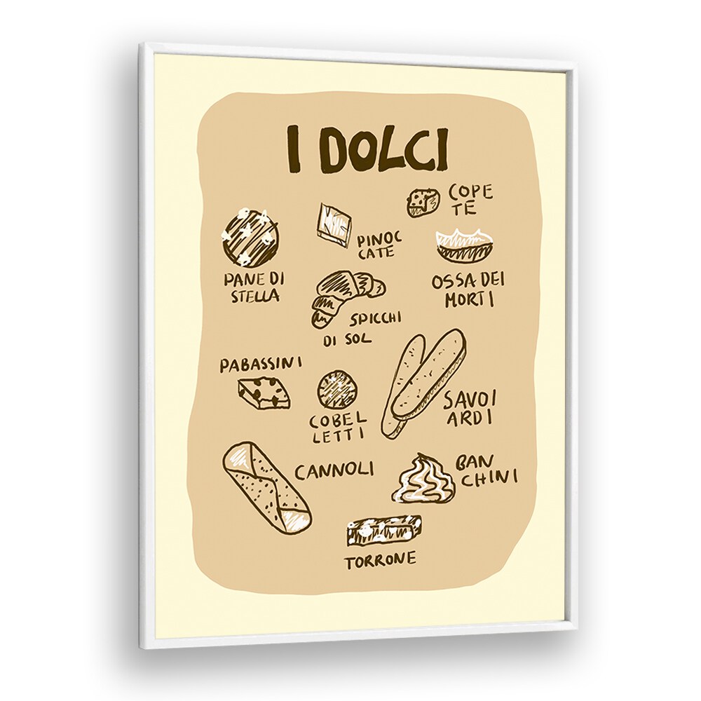 I Dolci by Studio Dolci Kitchen Art Prints in White Plain Frame