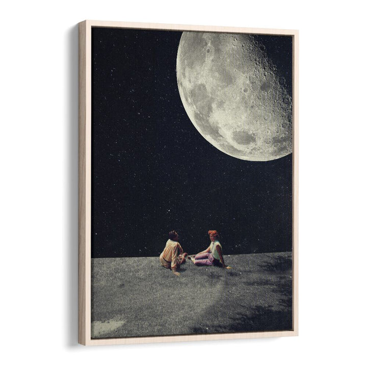 I Gave You The Moon For A Smile By Frank Moth Surreal Art Prints Surrealism in Oak Wood Floater Frame