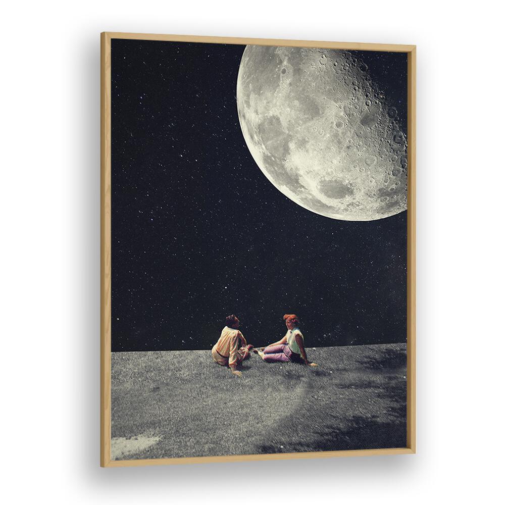 I Gave You The Moon For A Smile By Frank Moth Surreal Art Prints Surrealism in Oak Wood Plain Frame