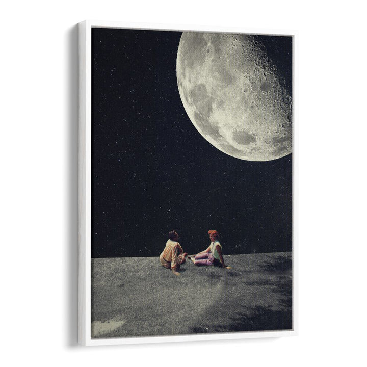 I Gave You The Moon For A Smile By Frank Moth Surreal Art Prints Surrealism in White Floater Frame