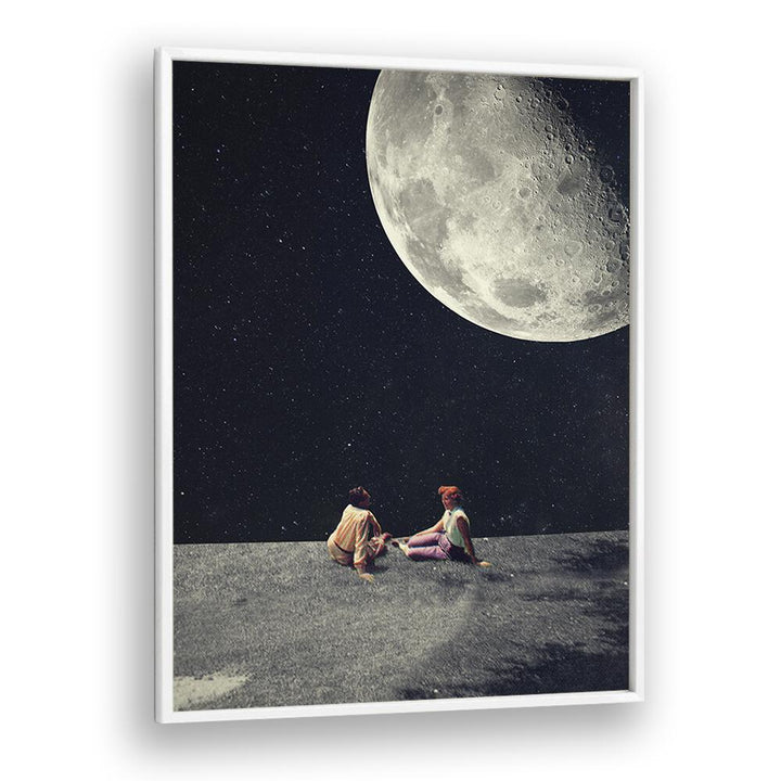 I Gave You The Moon For A Smile By Frank Moth Surreal Art Prints Surrealism in White Plain Frame