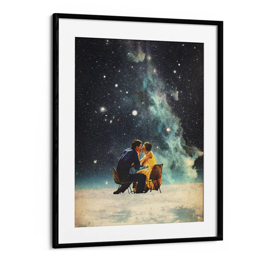 I LL Take You To The Stars For A Second Date By Frank Moth Surreal Art Prints Surrealism in Black Frame With Mount