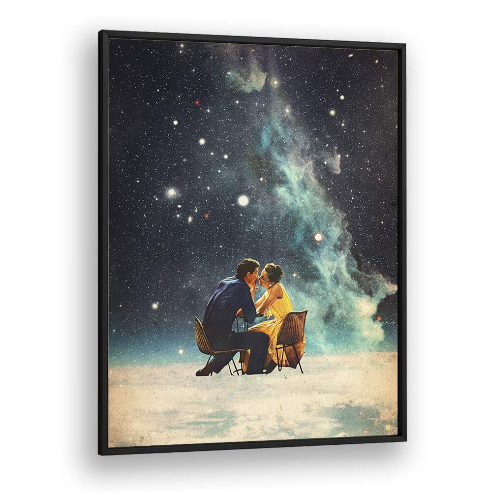 I LL Take You To The Stars For A Second Date By Frank Moth Surreal Art Prints Surrealism in Black Plain Frame