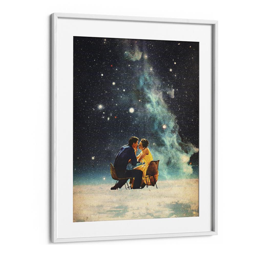 I LL Take You To The Stars For A Second Date By Frank Moth Surreal Art Prints Surrealism in White Frame With Mount