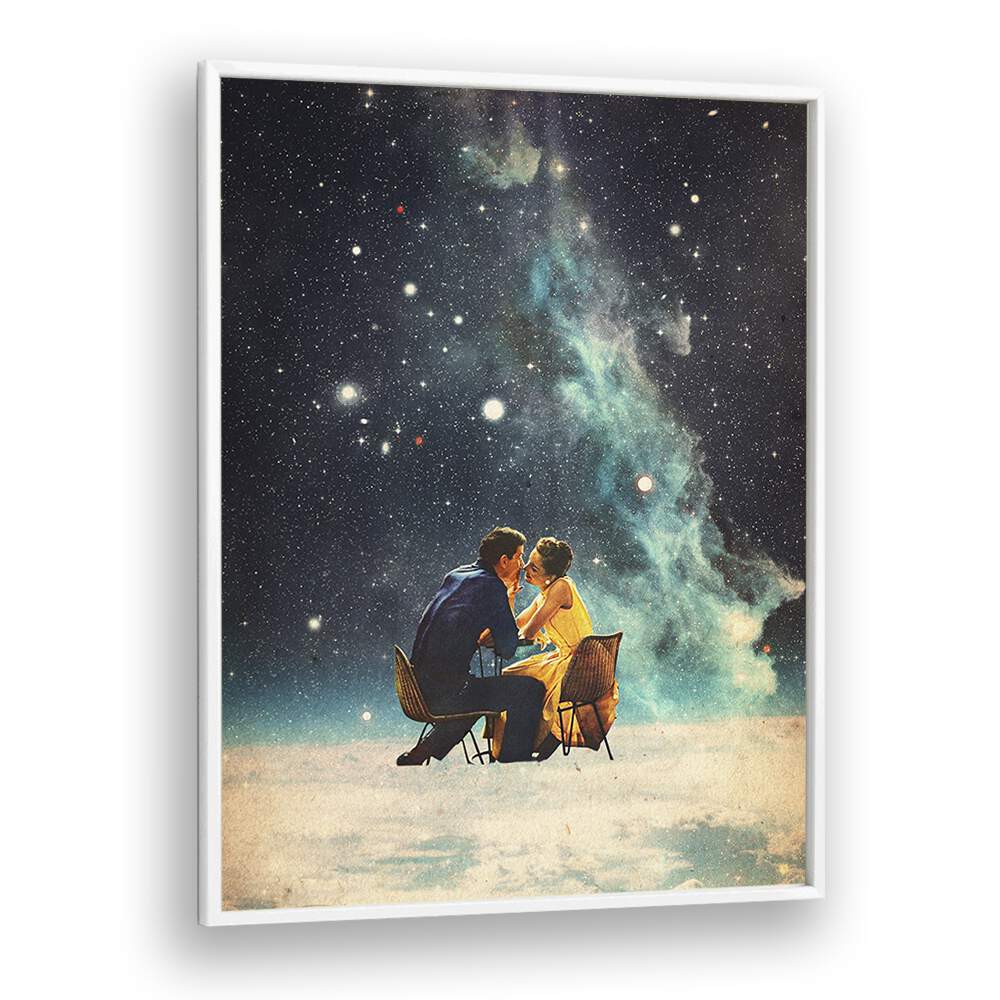 I LL Take You To The Stars For A Second Date By Frank Moth Surreal Art Prints Surrealism in White Plain Frame