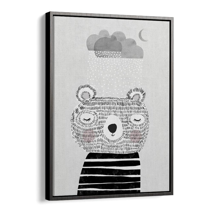 I Love Snow by Treechild Kids Room Art in Black Floater Frame